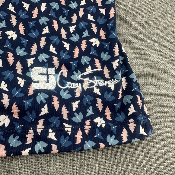 Coby Stevens Womens Golf Tank top Collared Medium Birds Print Blue Peach - Picture 4 of 10